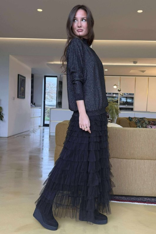 Tallulah Soft Stretch Sparkle Skim Knit Black